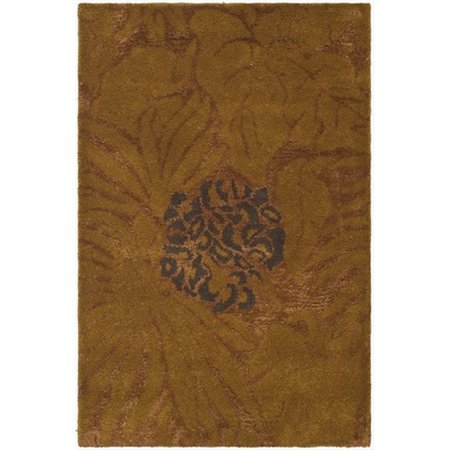 SAFAVIEH 9 x 12 ft. Rectangle Contemporary Tibetan Plum and Gold Hand Knotted Rug TB318C-9